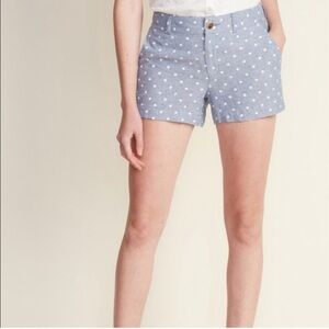 NWT Old Navy Chambray Polka Dot Everyday Short Linen Blend